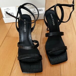 Marc Fisher Black Strappy Heels